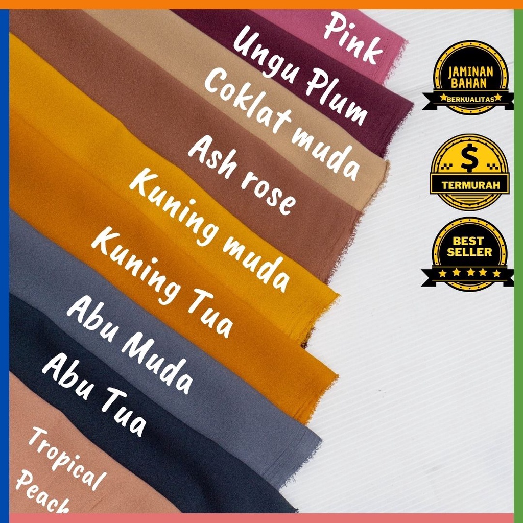 Kain Memora Kain New Diamond Crepe Stretch Polos Berbagai Warna Bahan Lembut dan Jatuh Lebar 150 cm