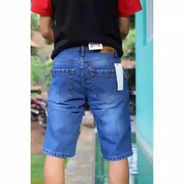 CELANA PENDEK HITAM//Celana Jeans Pendek Pria Dewasa Distro Cowok Big Size Jumbo 27-32 Premium