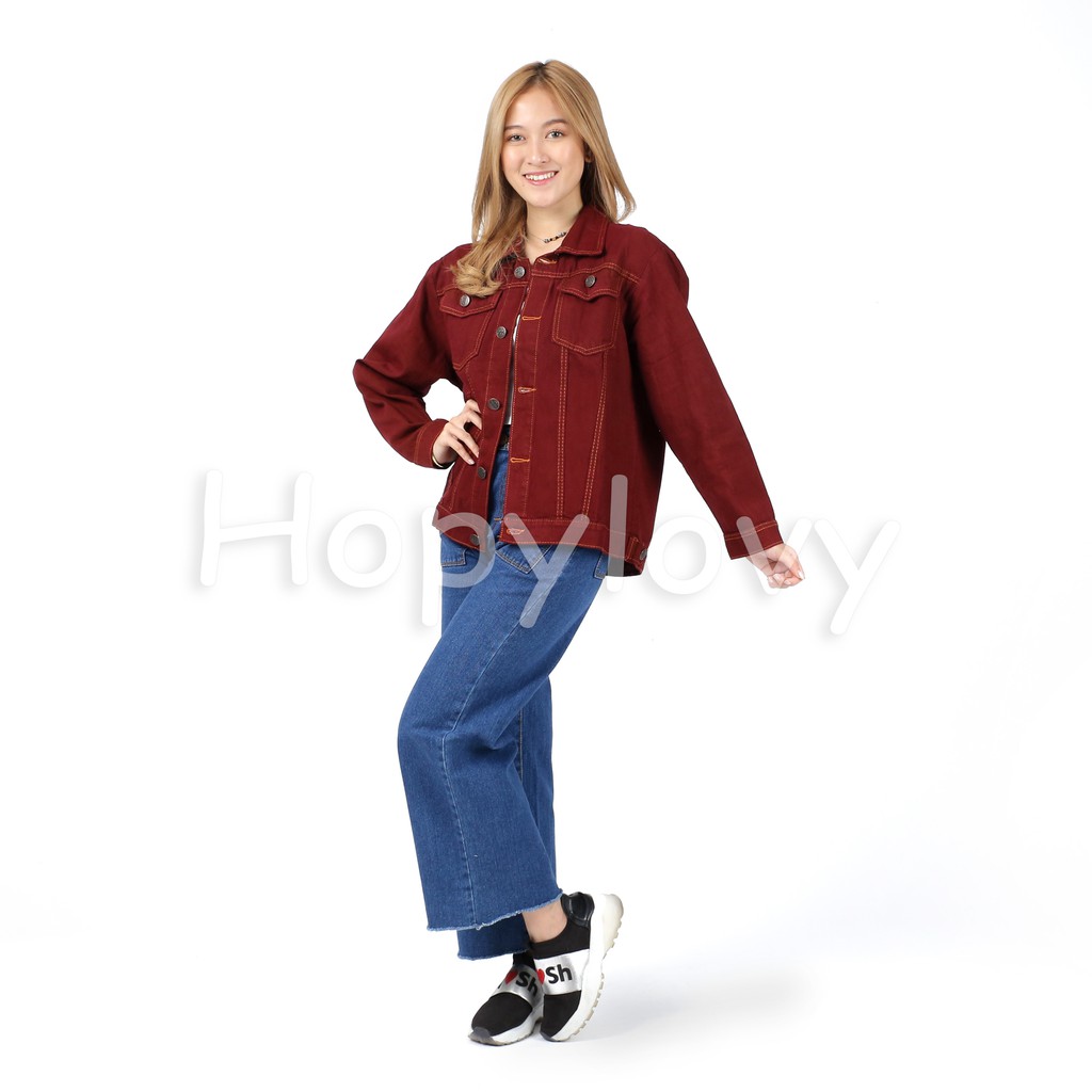 HOPYLOVY - JAKET OVERSIZE JEANS [MUSTARD, MAROON]