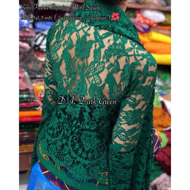 Bakal Kebaya Bahan Kebaya Brokat Pengantin Semi France Premium Motif Sayap