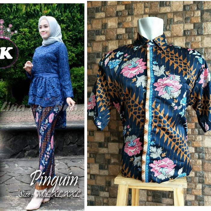 keaya brokat aurora pingun couple hem batik lengan pendek