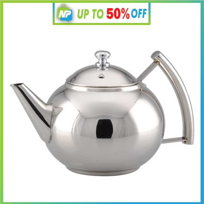 Teko Teh dengan Saringan Mini Stainless Steel Teko Air Kopi Tahan Panas Kecil 1 Liter Praktis
