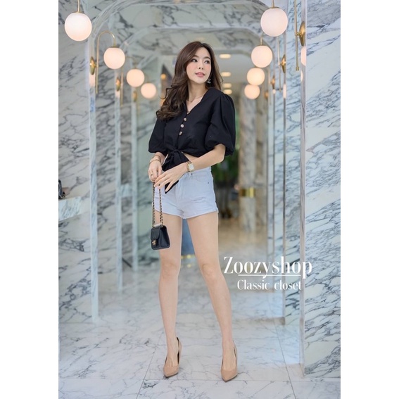 ATASAN ZOOZY MODEL CROP LENGAN PUFF/BLOUSE BANGKOK (BJZY333)