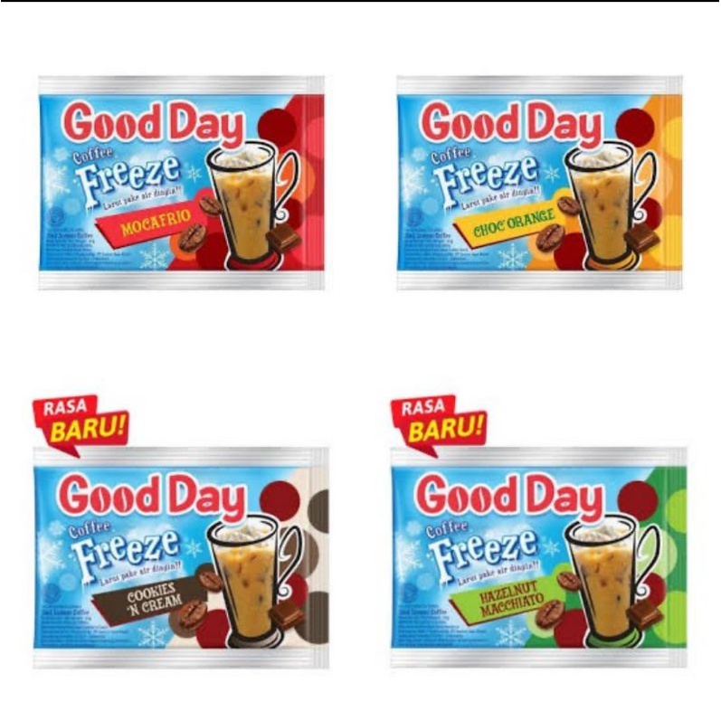 Minuman Sachet Kemasan Kopi Good Day Freeze Satuan Sachetan Rencengan Grosir