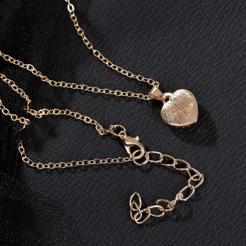 1 Pc Kalung Rantai Klavikula Hias Liontin Hati Opal Bahan Zirkon Untuk Pesta