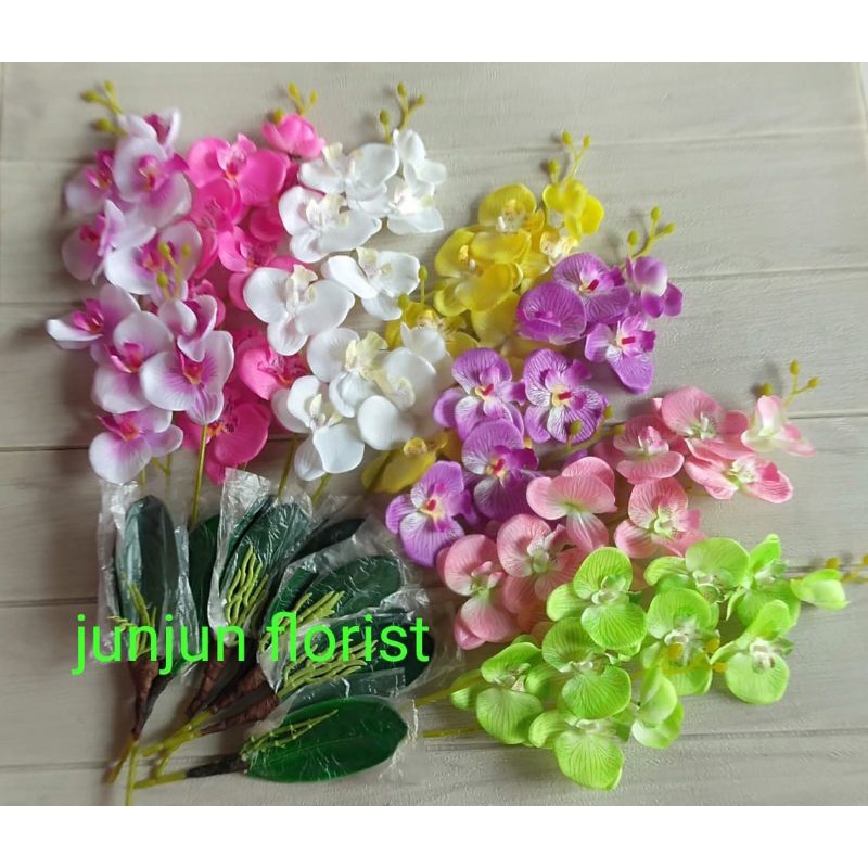 bunga anggrek jumbo arteficial//anggrek plastik 2 cabang//anggrek kain k2//bunga anggrek palsu