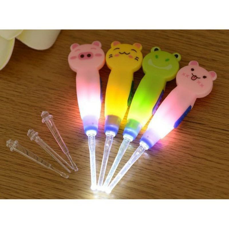 CS08 ~ Alat Pembersih Telinga LED Korek Kuping Lampu Anak Karakter Lucu Earpick Flashlight K09