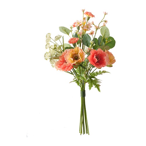 SMYCKA Artificial bouquet, orange pink, 50 cm