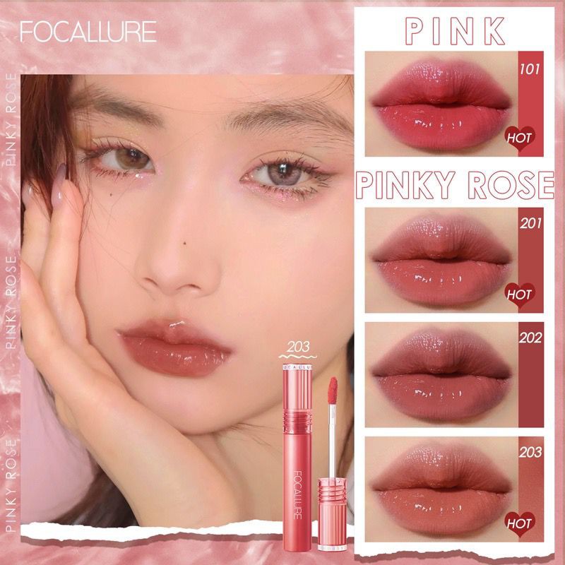 BPOM Focallure Jelly Clear Dewy Lip Tint Lip Gloss Lipstick FA208 LipTint Lipgloss