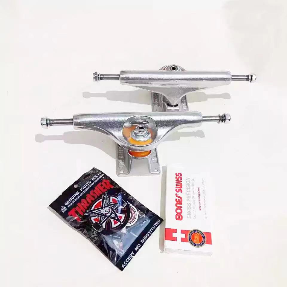 Truk Skateboard 149 Mandiri 149mm Aluminium Alloy Street Skating Trucks Silver