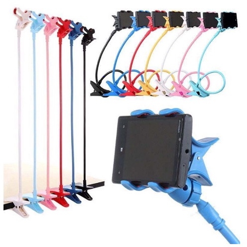 LAZYPOD stand holder dudukan HP Fleksibel selfi flog live streming jepit meja kursi dll 360 rotasi putar