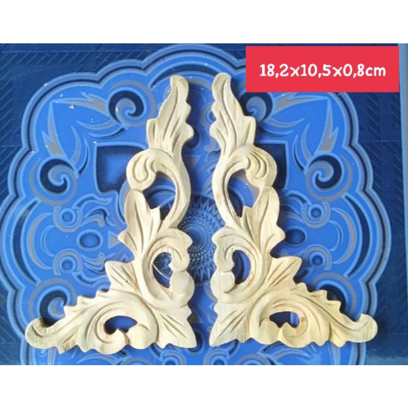 ornamen ukir sudut siku mebel kayu