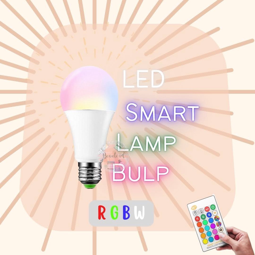 Lampu Bohlam RGB Aesthetic dengan Remote Control untuk Ruangan Kamar Cafe LED Smart Color Lamp Bulp with Bluetooth Speaker 3 / 5 / 6 / 10 / 12 W