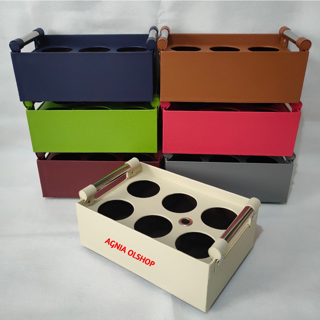 Tempat Aqua Gelas Isi 6 Cup Model Kotak Keranjang Air Mineral Gelas Wadah Aqua Gelas Plastik Kotak A