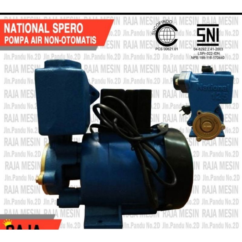 mesin pompa air NATIONAL SPERO 125watt / pompa nasional SPERO 125watt non auto