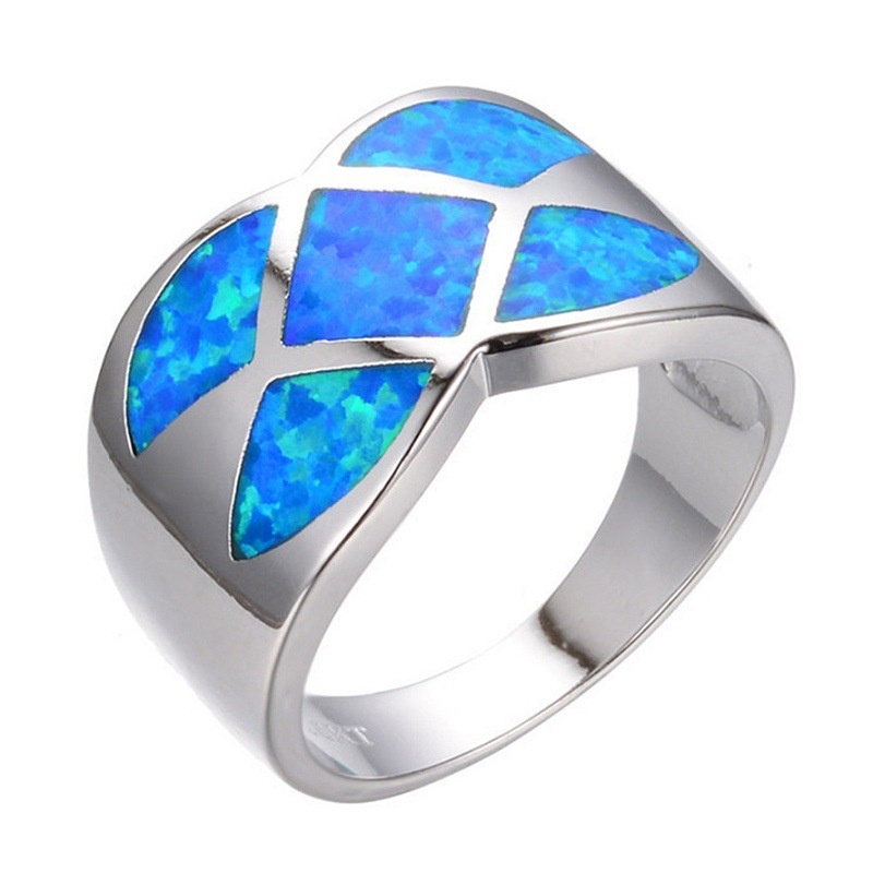 New Opal Geometry Diamond Women's Ring