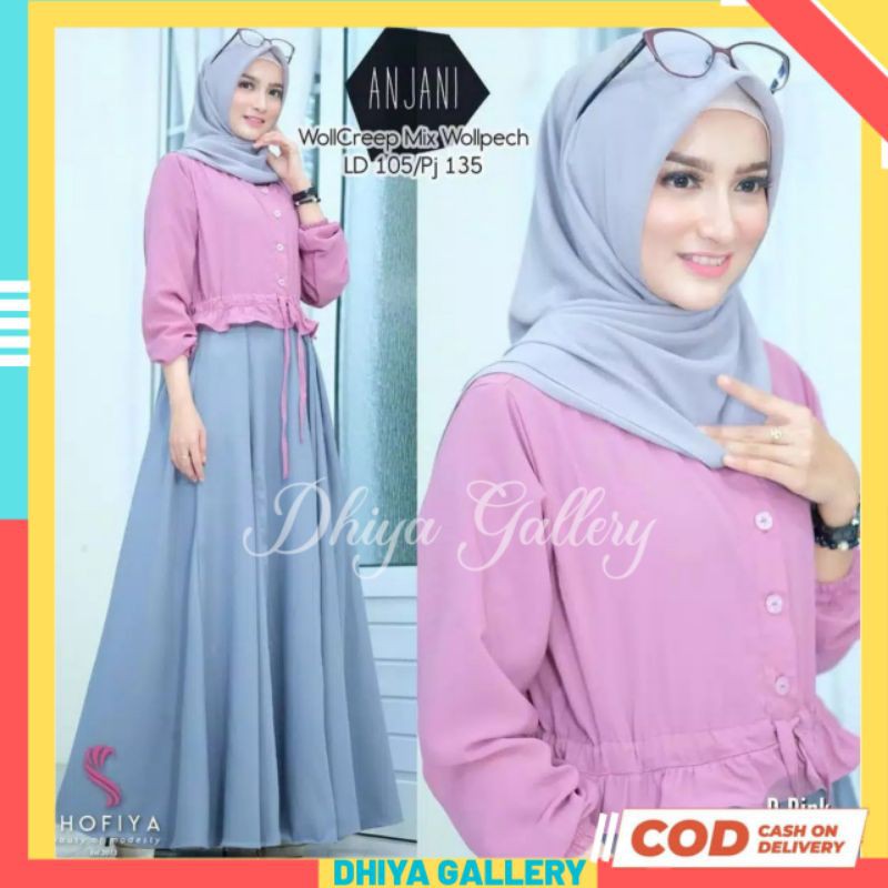 Baju Gamis Dress Wanita Remaja Terbaru Maxi Dress Kekinian Baju Lebaran Kondangan