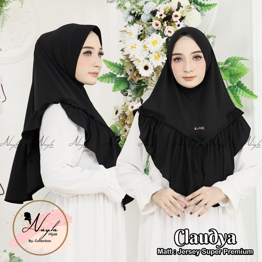 Kerudung Instan Claudya Jilbab Instan Jersey Super Premium Hijab Terbaru Nayla Hija'b