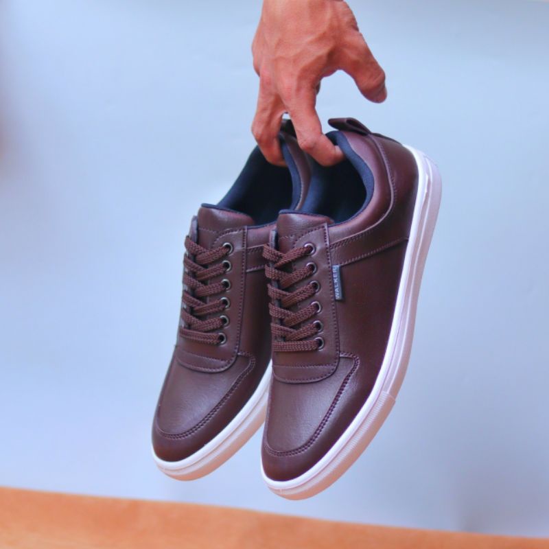 Sepatu Kasual Pria Sneakers Casual Original Walker Tiago Brown Kets Cowok Murah Keren