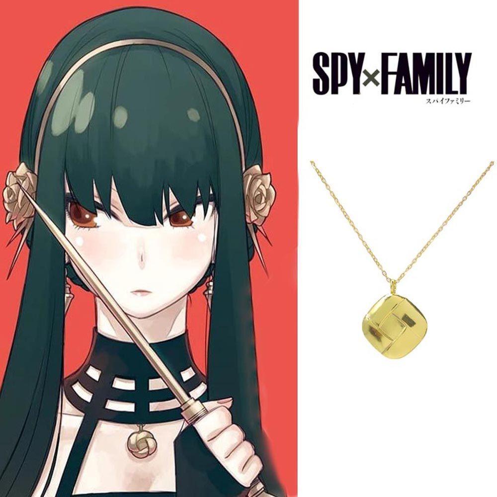 [Elegan] Kalung Korea Untuk Anak Perempuan Elegan Yor Forger Kartun Duri Putri Persegi Anime Necklace