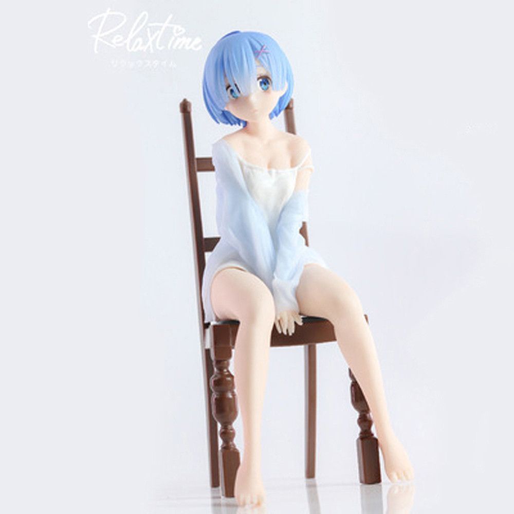 MXBEAUTY Collection Toys Re ZERO Starting Life in Another World PVC Pajamas Chair Rem Pajamas Figure Rem Anime Figure Figure Toys 17cm Model Toys Relax Rem for Gift Action Figure