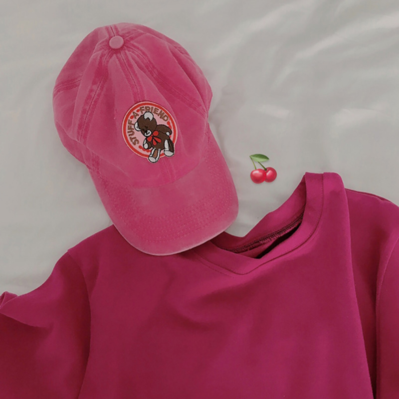 Embroidered Baseball Cap Korean Style Tide Adjustable Sunshade Cute Cartoon