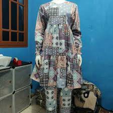 Setcel Tunik Celana Baju Setelan Tunik/Busui Terbaru/Setelan Celana Cantik/Jumbo Motif E