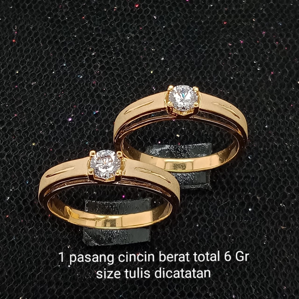 Cincin nikah Emas 17K - 1 Pasang berat 6 Gr Kadar 750 - 127