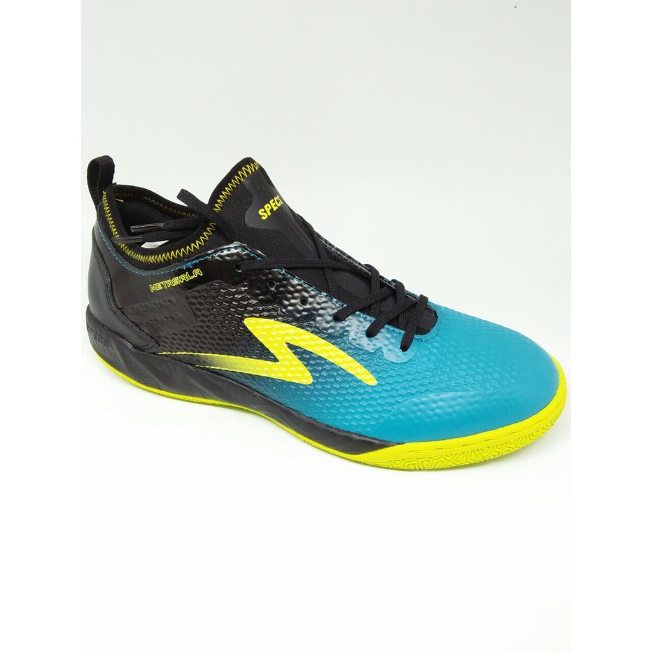 Sepatu futsal specs original Metasala Musketeer Blackcoctail blue new