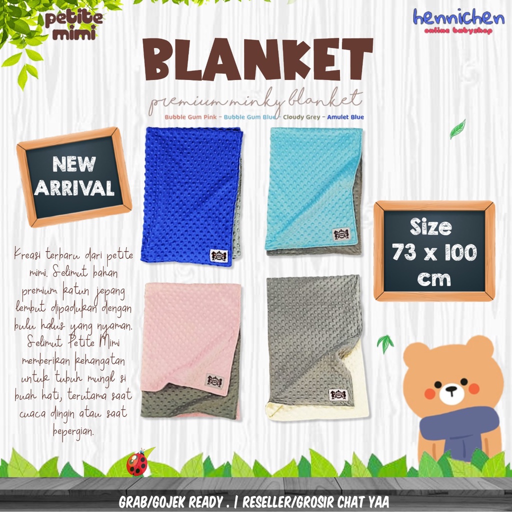 PREMIUM Selimut Petite Mimi PREMIUM MINKY Blanket HIGH QUALITY 73 x 100 cm Lembut