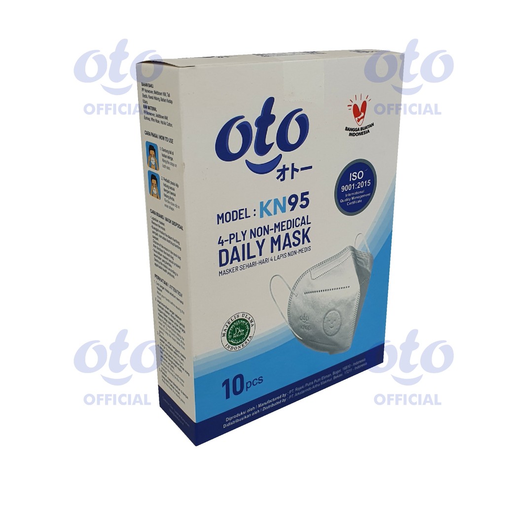 OTO Masker Wajah KN95 Earloop Face Daily Mask 4 lapis isi 10 pcs