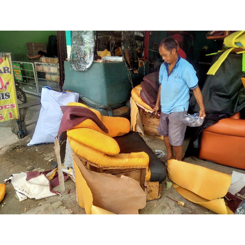 SERVICE SOFA 321 / GANTI KULIT SOFA / PERBAIKAN SOFA