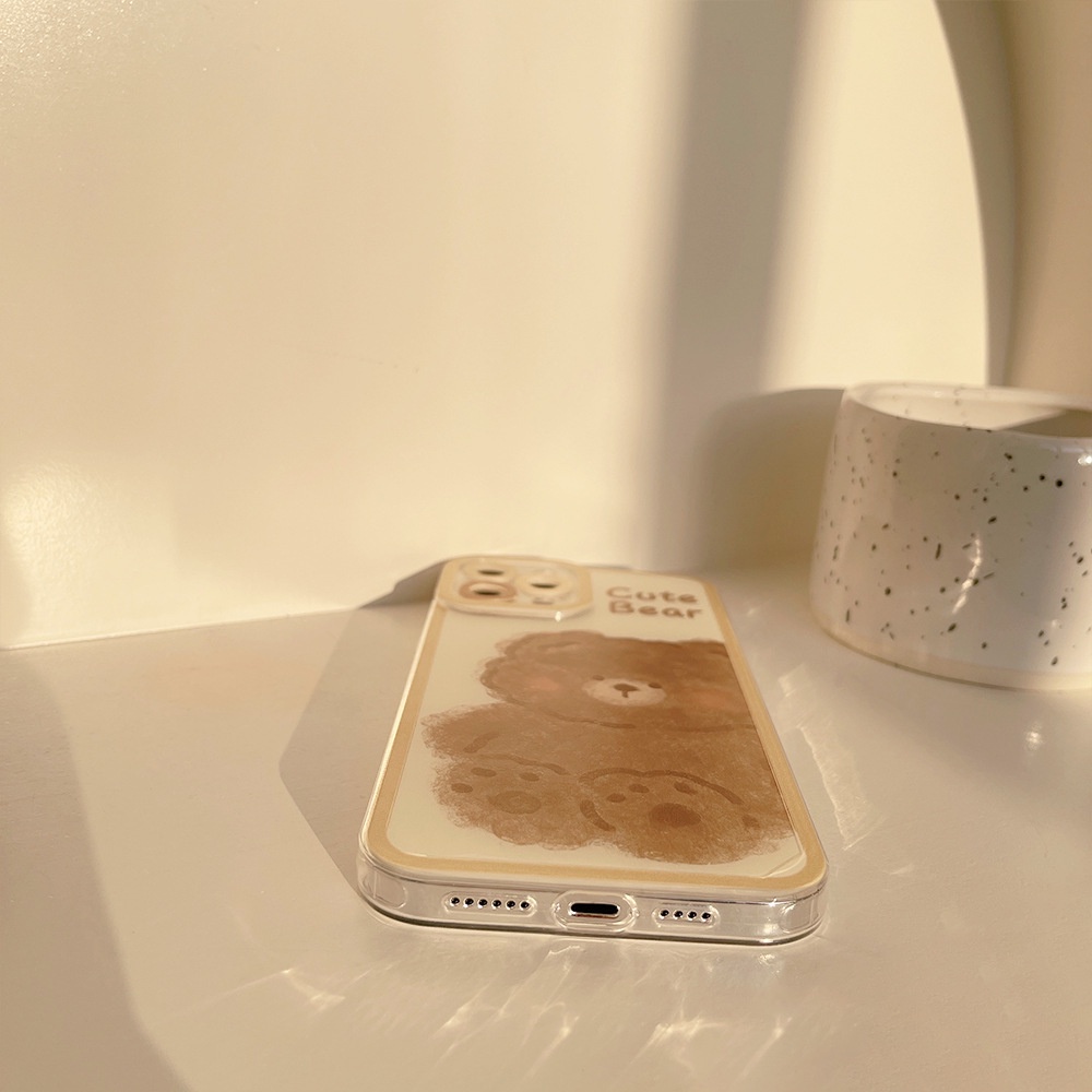 Soft Case TPU Motif Brown Bear Untuk OPPO Reno 7 5G A54 A55 A16 A96 A95 A15 A74 A5S A7 A12 A3S A31 A37 A53 A92 A52 F11 Reno6