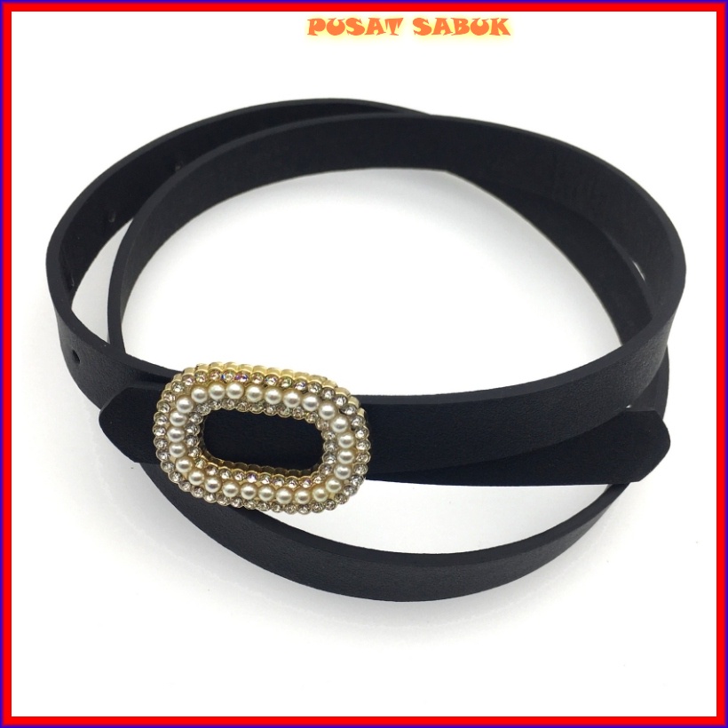 Gesper Ikat Pinggang Belt Wanita Tali Kulit Women Gasper Cantik Sabuk kecil kekinian Fashion Korea Import Murah Grosir Warna Kepang Aksesoris Mewah Blet Emas Hitam Gadis Pesta Putih Coklat Besar Kuat Besar Lebar