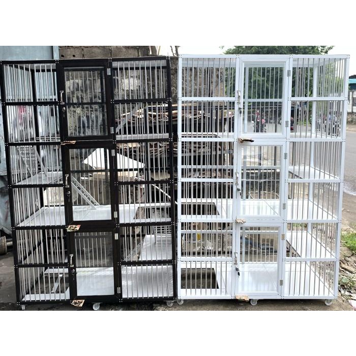 Kandang Kucing Aluminium 3 Pintu Murah 2 Tingkat