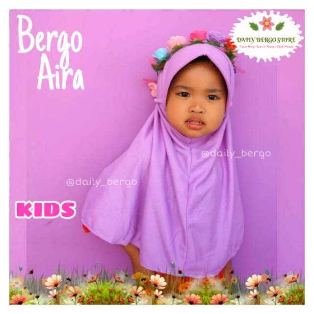 Bergo Kaos Anak Aira (pet tali)