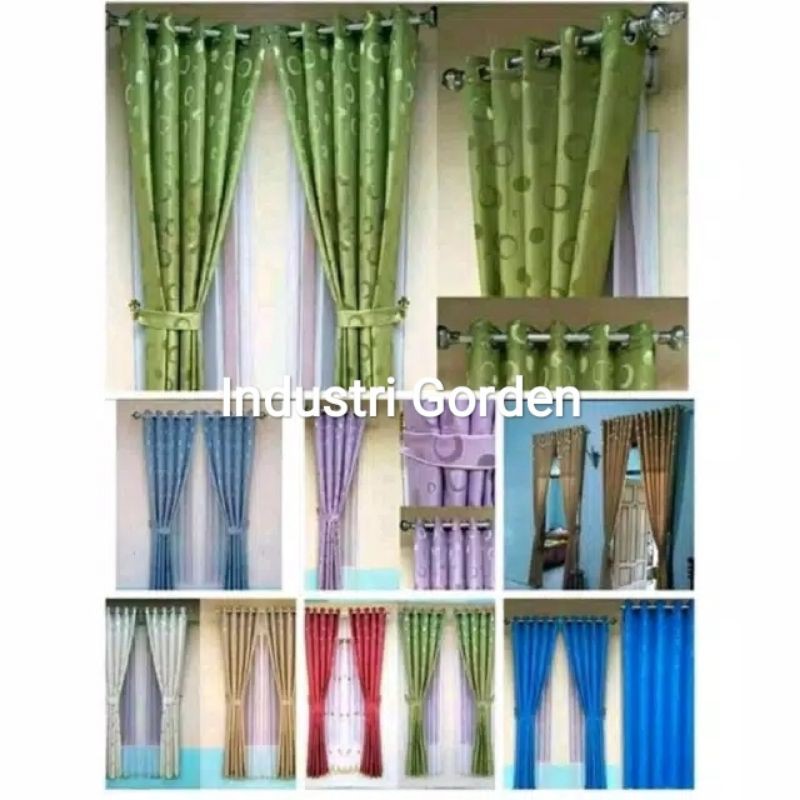 Gorden jendela gorden pintu gorden minimalis rumah mewah korden hordeng gordeng warna abu hijau pink