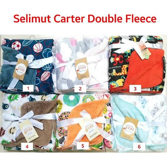 Selimut Bayi Blanket Double Fleece - SELIMUT BAYI CARTER DOUBLE FLEECE - SELIMUT JUST TO YOU MURAH