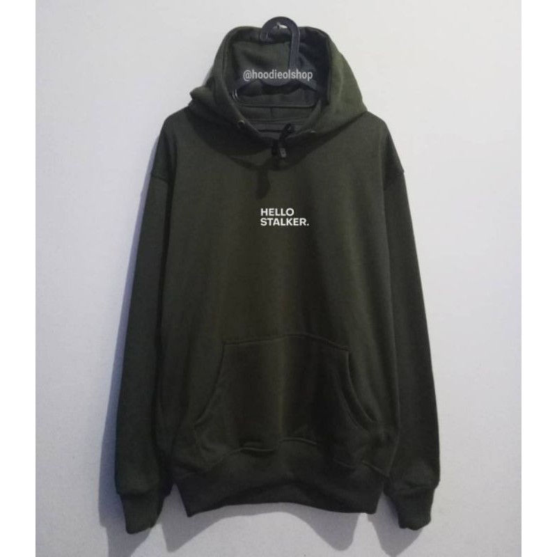 Sweater hoodie pria HELLO STALKER premium(Bisa COD)