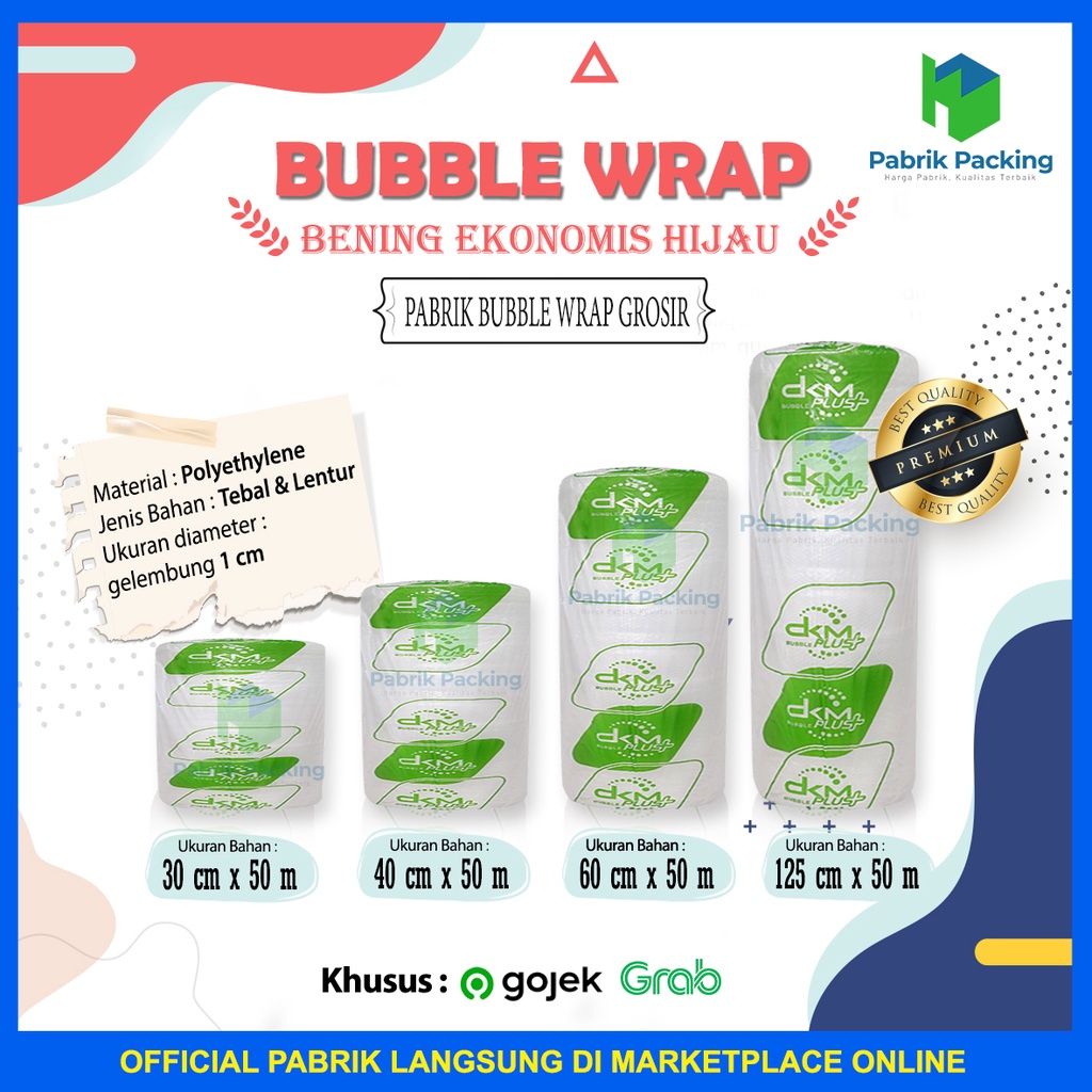 

tAe PLASTIK BUBBLE WRAP BENING EKONOMIS / BUBBLE WRAP MURAH DKM 50 meter