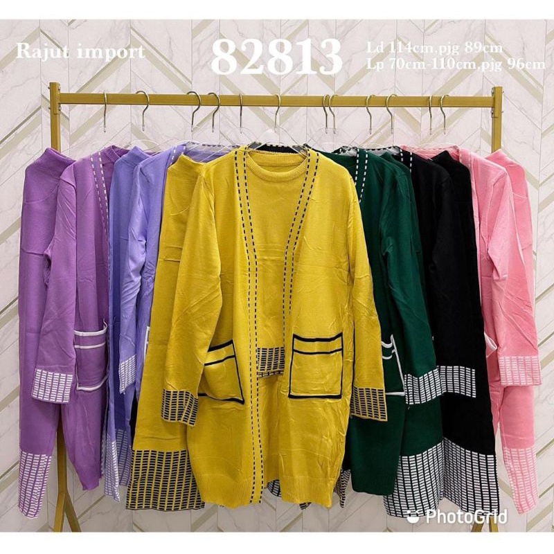 SETELAN 3IN1 CARDIGAN RAJUT IMPORT PREMIUM / ONE SET RAJUT IMPORT
