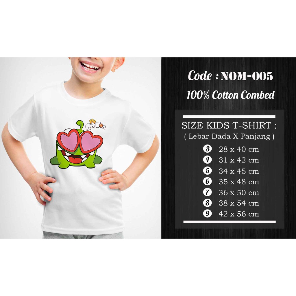 [FREE NAMA!!] Kaos Anak &amp; Family Om Nom! / Cut The Rope 100% COTTON PREMIUM