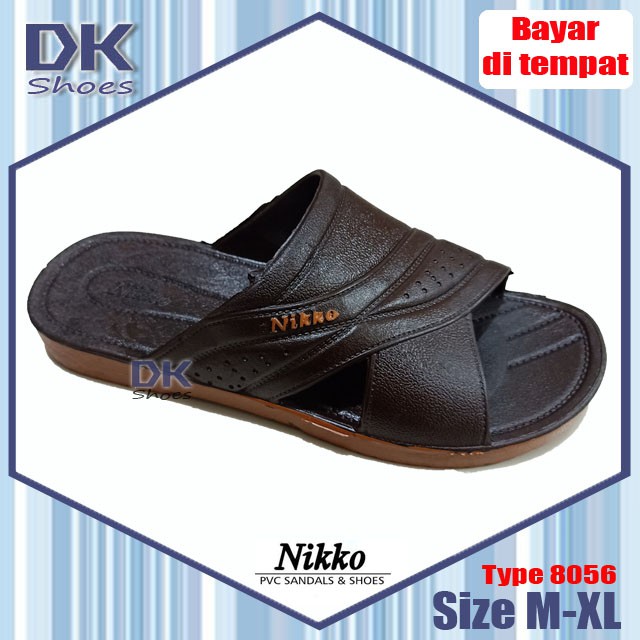 Nikko 8056 M-XL 38-43 Coklat / Sandal Selop Bapak Karet Santai Sehari-hari