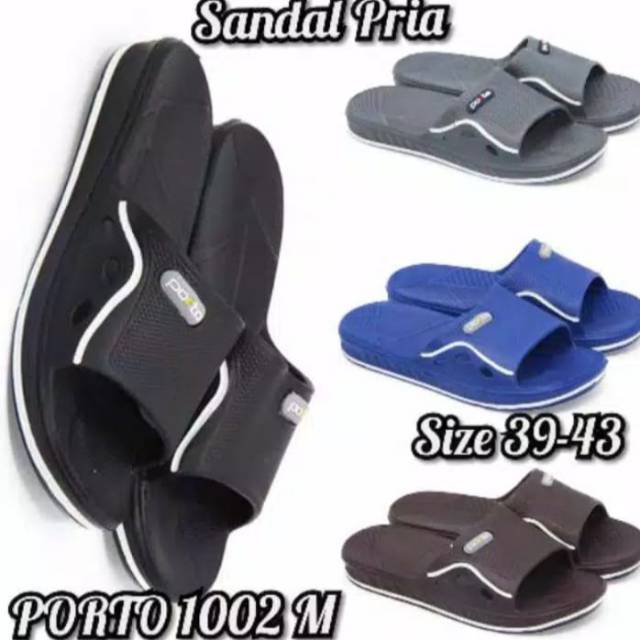 Sandal porto 1002 pria/sandal slop pria/sandal karet pria.