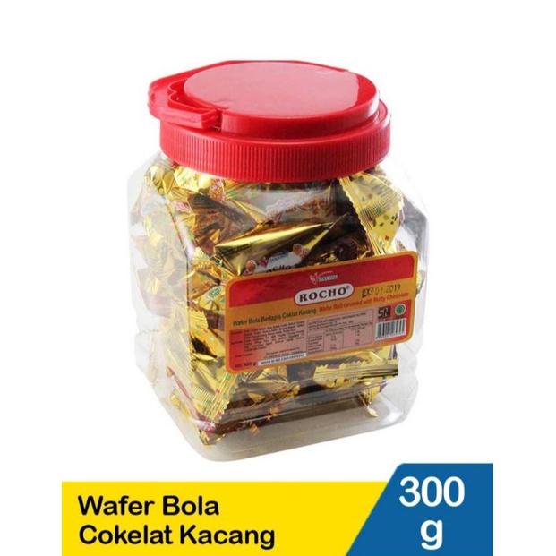 Rocho Wafer Bola Coklat Kacang 300gr