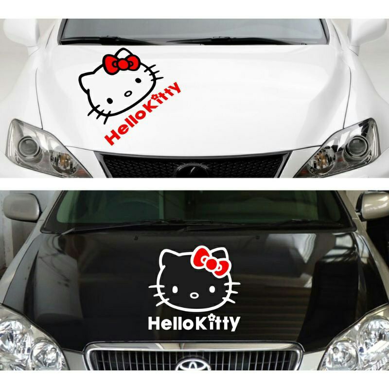 PROMO STICKER HELLO KITTY TERBARU STIKER KAP MOBIL AYLA AGYA ERTIGA CALYA