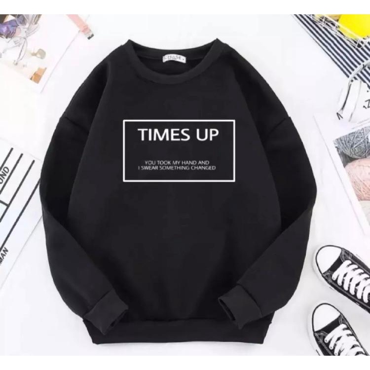 sweater crewneck wanita time up oversize terbaru