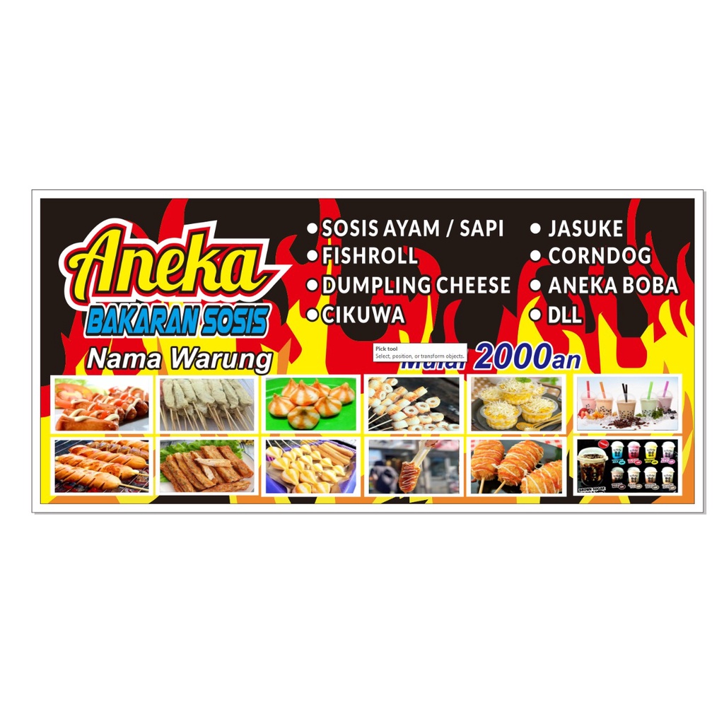 Spanduk Aneka Bakaran/Spanduk Sosis Bakar 150x70