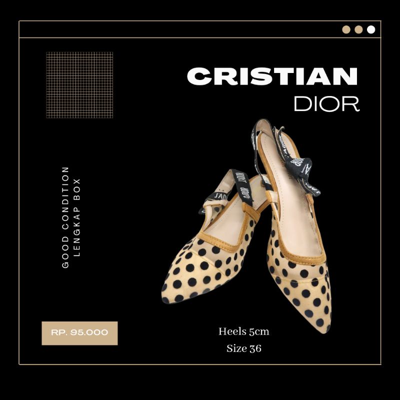 PRELOVED SEPATU SANDAL CRISTIAN DIOR POLKADOT