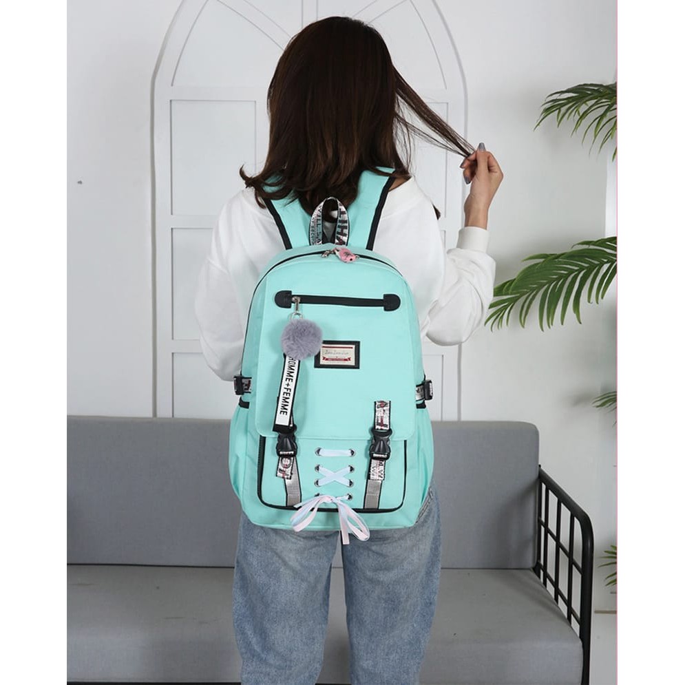 [COD] Tas Ransel Anak Motif Tali Simpul Kpop Style Korea Kekinian Terbaru Tas Gendong Outdoor Wanita